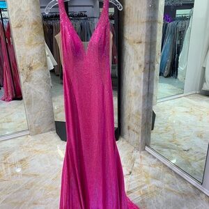 Shimmering Pink Backless Dress